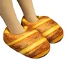 Terlik simüle ekmek tost kadın komik yenilik ayakkabıları ev kawaii terlik kız ilginç yaratıcı patikler