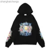 Дизайнер роскошного столового дизайнера Rhuder Hoodies Flag Print High Weight Pure Cotton Hoodie Свитер для мужчин с логотипом