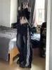 Jeans masculin femmes jeans lâches sombres pantalons de jean académique gobelin core japonais mode k-pop y2k street vêtements harajuku hip pop réseau punk 2000s q240509