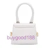 Delicate Luxury Jaq Designer Tote Bag White Calf Leather Satchel Solid Color Fashionable Texture One Shoulder Small Handbag