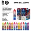 Box Bang Bang 20000 Cigarettes jetables E 20K Puff 25ml Pod Pod Smart Screen Vape Pen Juice 850mAh Batterne de batterie rechargeable Bobine de maille Randm 20000