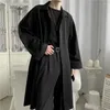 Men's Trench Coats Waist Tie Men Coat Stylish Lapel For Breathable Wrinkle-resistant Trendy Spring Autumn Outerwear