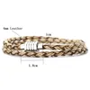 Charm Bracelets Noter Minimalist Men Bracelet Handmade Braided Leather Braclet Homme Stainless Steel Magentic Clasp Leisure Accessories Pulsera Y240510