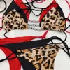 Swimwear femminile Nome personalizzato Nome bikini Triangolo reggiseno perizoma femminile leopardo da bagno personalizzato Gift G-String J240510