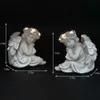 Juliahestia Angel heykel Bahçe Dekor Dışında Güneş Açık Dekorasyonlar Noel Bahçesi için Cherub Ev Çim Hediyeleri (2pcs) Aydınlat