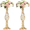 Vasi da 10 pezzi Metal Flower Dispagning Centrotavola da sposa Vaselelabra Candele Porta di candele per W