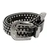 Trendy Crystal Rhinestone Leather Belt for Women Luxury Silver Bead Cowgirl Cowboy Strass Belts Bling Ceinture Strap Waistband X0726 3135