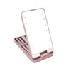 Compact Mirrors Handheld compact 360 fold dressing table LED light makeup mirror Q240509