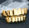 Mode hiphop rapper echte gouden verzilverde tanden grillz ingesteld voor mannen vrouwen blingen tanden grills van hoge kwaliteit4812702