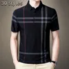 Summer Mens Polo Business Business Casual T-shirt Fashion Imprimé Slim Fit Short à manches Top 240507