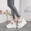 Scarpe eleganti 14 cm Versione primavera ed estate coreana di sandali femminili pesce boccola tallone a cuneo spesso pantofole con tacco alto