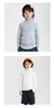 Camiseta de camisetas de inverno menina menina de decote de tartaruga de manga longa grossa 100% de algodão puro camisa de algodão puro Camiseta casual 10yl2405