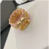 Anneau de créateur Luxury Brand Lettres Anneaux Gold plaqué en cuivre Copper Open Bands Anneau Crystal Ring pour femmes