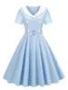 Robe de fête de style hepburn double poitrine des années 60 60