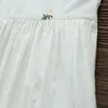Vestidos de festa verão vestido branco vestido colegial estilo flor bordado linho de algodão midi kawaii camisa de camisa pescoço vestidos de praia casual