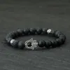 Bracelets de charme Nouveaux hommes bracelet Bracelet classique Fatima braclet naturel volcanique roche braslet méditation tibétaine brazalete braste
