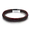 Bracelets de charme bracelets en gros bracelets Bangles Gift Bracelet en cuir noir Bracelet en tricot à tricot Bracelet Men Bijoux Y240510