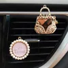 Interiördekorationer Bildekor Diamond Purse Car Air Freshener Auto Outlet Parfym Clip Car Scent Diffuser Bling Crystal Car Accessories Women Girls T240509