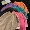 T-shirt maschile Neploha Oversize Acido Maglietta lavata per donne Magliette vintage camicie a lavaggio casual ragazza Trota di lusso retrò abbigliamento H240508