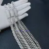 Projektant kubańskiego naszyjnika Diamond Test o szerokości 14 mm Gra moissanite Diamond 18 -krotnie złoty srebrny łańcuch kubański dla mężczyzn Naszyjnik Hip Hop z pudełkiem