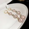 Boucles d'oreilles cerceaux Minar Elegant Champagne Couleur de champagne simulé en nuissions de brins de perle
