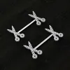 Anneaux de mamelon 1pair 14g Piercings sexy anneaux de mamelon en acier chirurgical pour femmes ciseaux d'oiseaux Bird Bread Body Piercl Belon Y240510