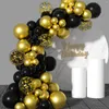 Party Decoration 30 Pieces Black And Gold Mixed Balloons 12 Inch Glitter Birthday Graduation Year's Decorations