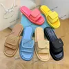 Women's Platform Slippers Crochet Straw Sandal Italy Triangle Buckle Mules Thick Bottom Puff Leather Mules Ladies Wedges Slide Beige Black White Slip On Espadrilles