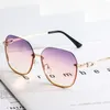 Sonnenbrille UV400 Halbrahmen Metall Mode Fashion Circle Box Frauen Schatten Ladies Brille für Frau