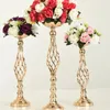 Vaser 10 st metallblommor arrangemang stativ bröllop centerpieces elegant vas kandelabra ljusstake hållare för w