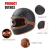 Fiberglass Full Face Helmet Lightweight Motorcycle Helmets with Goggles Fiber Glass Shell Cap DOT Approved for Scooter Cruiser 240509