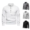 T-shirts masculins plus t-shot polos Nouveau pull de bouton de cou haut masculin