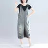 Kadınlar Kotu Kadın Denim Tulumları Yüksek Belli Kadın Vintage Giysileri 90'lar Sokak Giyim Jean Büyük Femme Pantolon Kore Y2K Moda Kent