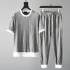 Ajuste clásico de moda Mensor pantalones de verano Pantalones sólidos de bolsillo estirable transpirable o cuello pliegues de camisa para la oficina 240430