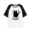 Dames t-shirt dames zomer Koreaanse cartoon patroon katoen ritssluiting o-neck short mouw school t-shirt dames fashion trend schattige letter top t-shirtl2405