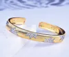 Bangle Fashion CZ Micro Pave Open Cubic Zirconia Gold Color Wire Gift for Women9592054