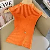 Gilet Slim Fit à demi-cou patchwork pour femmes conception d'automne printemps de camisole européenne Top Top Women 240509