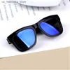 Sunglasses Childrens 2023 New Fashion Square Boys and Girls Glasses Baby Travel 6 Colors Available UV400 Q240410