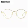 Strame da sole ELECCION Pure Glasshi rotondi di titanio Framello Uomini Ottici Myopia Eyele Women Eyewear da prescrizione