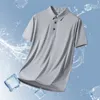 플러스 크기 8xl 여름 남자 폴로 셔츠 2024 클래식 짧은 슬리브 티 통기 가능한 빠른 마른 나일론 아이스 실크 폴로 남자 골프 티셔츠 240510