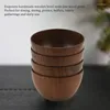 Bowls 4 Pcs Creative And Simple Wooden Bottomless Bowl Practical Soup For Restaurants Els