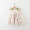 Abito da ragazza vestito da ragazza da 0 a 3 anni Summer Baby colorato Halo Dye Two Colod Treidimensional Flower