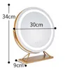 Compact Mirrors Cosmetic makeup mirror with LED light adjustable multi-color travel for dressing table 15x speckled magnifying glass Q240509