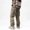 Men's Pants Desert Camouflage Overall Mens 2024 New Loose Straight Fashion Mens High end Street Korean Casual PantsL2405