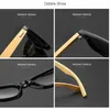 Солнцезащитные очки бренд бамбуковые ноги поляризованные солнцезащитные очки для мужских классических квадратных очков Модные ретро -женские женские Oculos de Sol UV400 Q240509