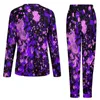 Pyjamas de peinture néon à la peinture néon pour femmes éclaboussures violettes romantique costume de maison femme 2 pièces esthétique Graphique graphique surdimensionné cadeau