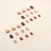 False Nails 24 PCs Short Pieces Of French Amber Smudged With 1 Jelly Gel And Nail File
