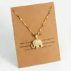 Hanger kettingen Kleine olifant koperen set zirkoon roestvrij staal vergulde 18k goud lage allergie damesmode feestje sieraden ketting