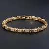 Rakol Korean Cross Square Cubic Zirconia Charm Bracelets pour femmes Bracelet de tennis de couleur Gold Fashion Bijoux 240423