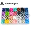 LOFCA 40pcs da 12 mm perle in silicone con perle masticate per perle di grado alimentare teether collana bpa bpa gratuita gioiello fai -da -te baby teether giocacicifier 240430